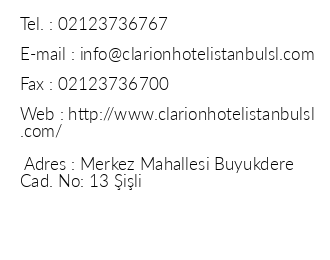 Clarion Hotel & Suites iletiim bilgileri